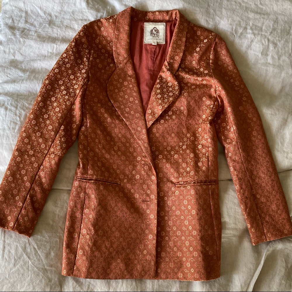 Chasing Unicorns Rust Floral High-Waist Shorts & Blazer suit Set - Picture 8 of 13